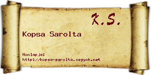 Kopsa Sarolta névjegykártya