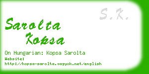 sarolta kopsa business card